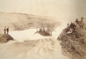 Letting in the Water at Ellesmere Port, with E.L. Williams and Other Engineers